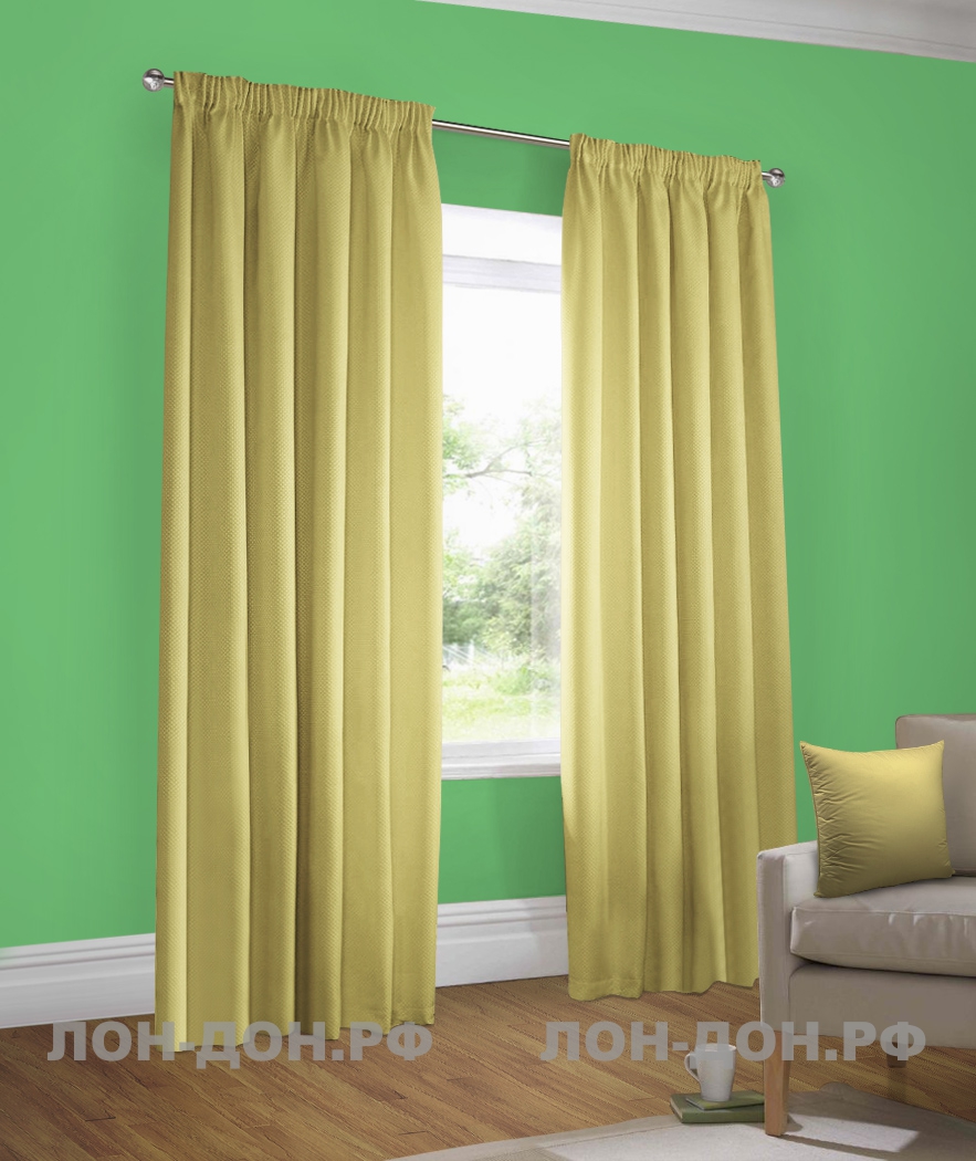 Зеленые стены — желтые шторы
